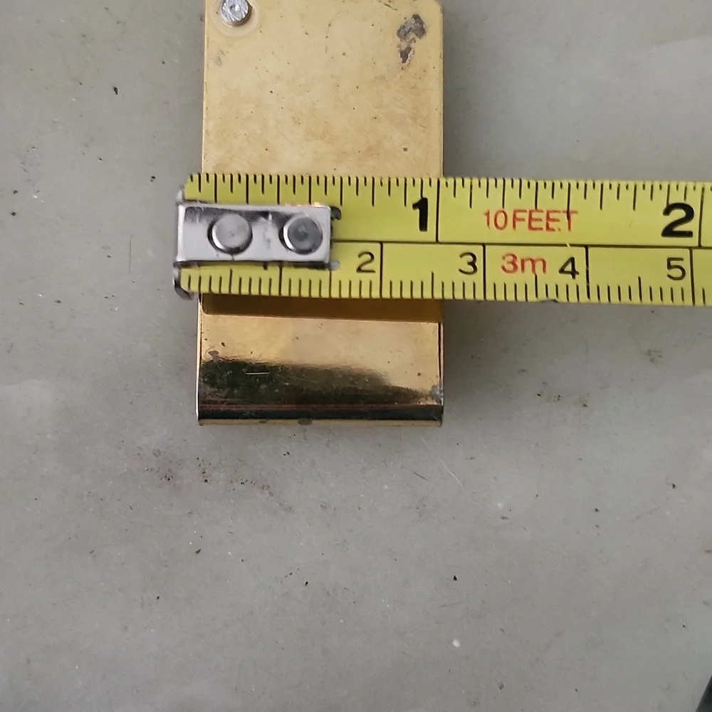 Vintage Gold Tone Money Clip with Single Crystal Accent